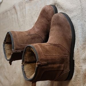 Weather Protector by Totes Men's leather faux fur lined winter snow boots